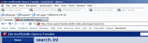 Screenshot der Opera Suchfelder