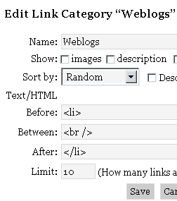 Screenshot von WordPress